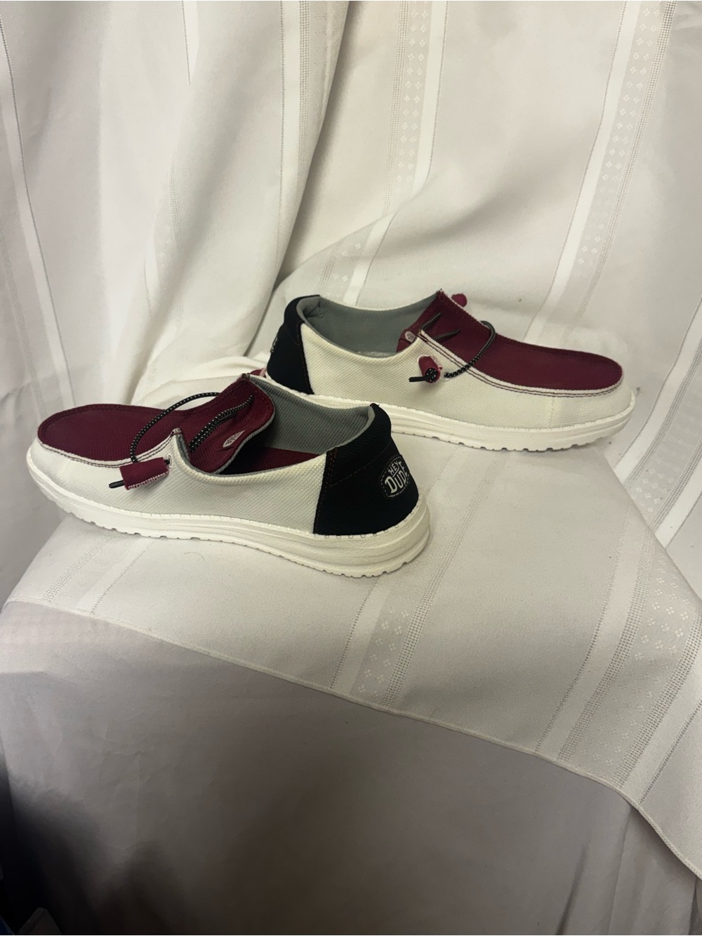 Women’s HeyDude Texas A&M Athletic Shoes in Burgundy and White Size 9
